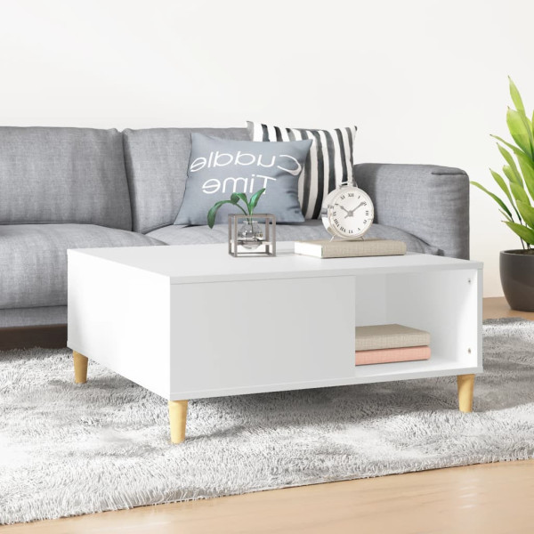Stolik Kawowy Ława Stół Biały 80x80x36.5 Przegrody Do Salonu Do Pokoju
