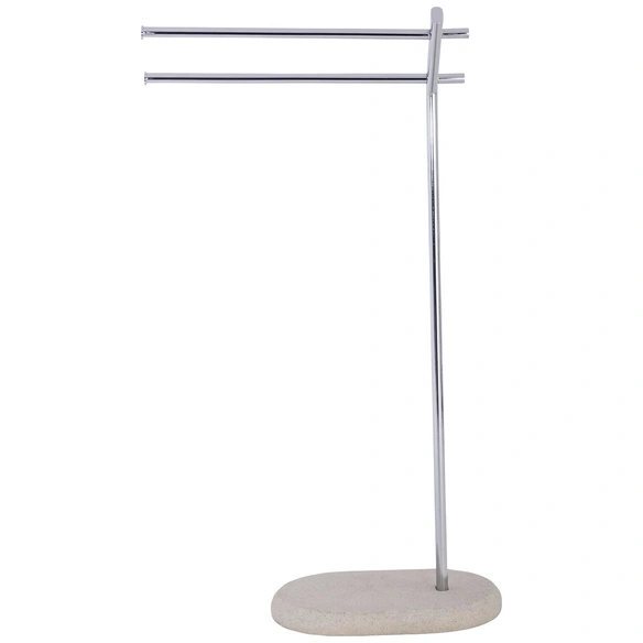 Handtuchstange »Puro«, polyresin/Stahl, beige/chromfarben