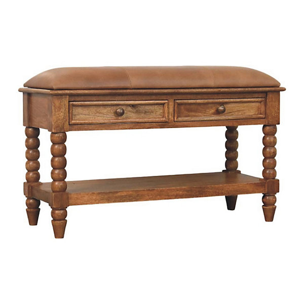 Artisan Furniture Banc Spindle en Cuir