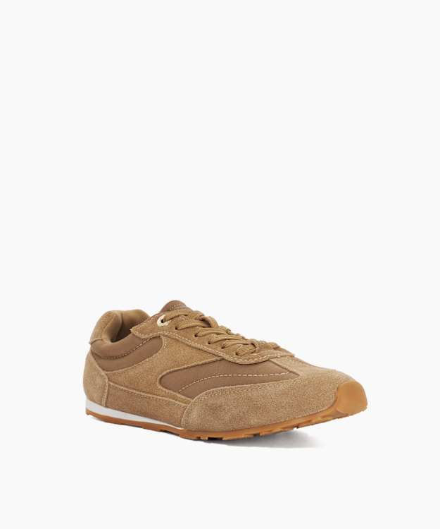 Engine Camel - Suede-Trim Low-Top Trainers