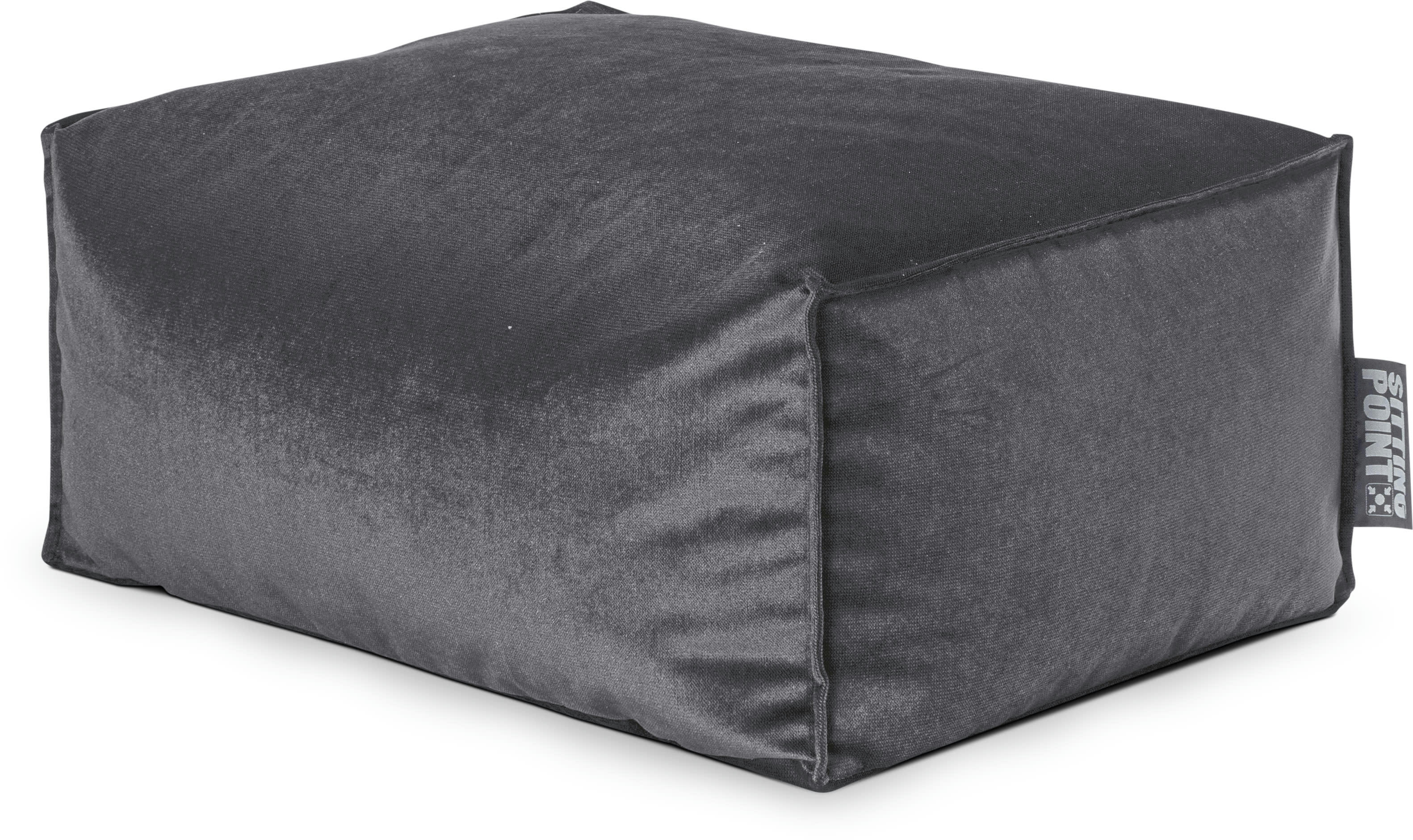 MARLA - Repose-pied d'intérieur aspect velours anthracite 55x65x35cm