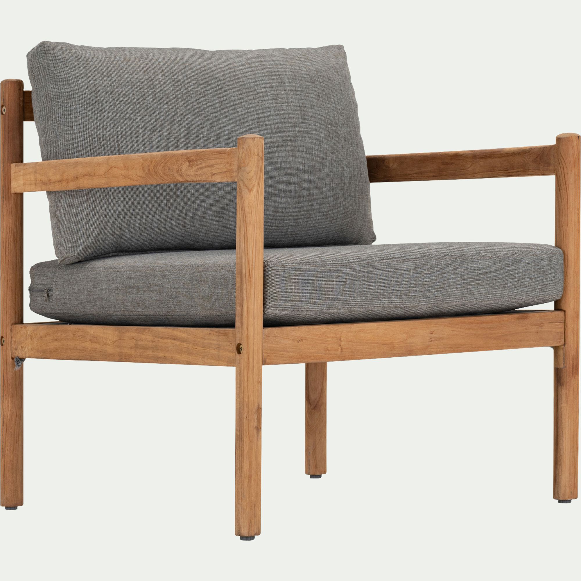 MARIOLU - Fauteuil de jardin en teck recyclé - gris