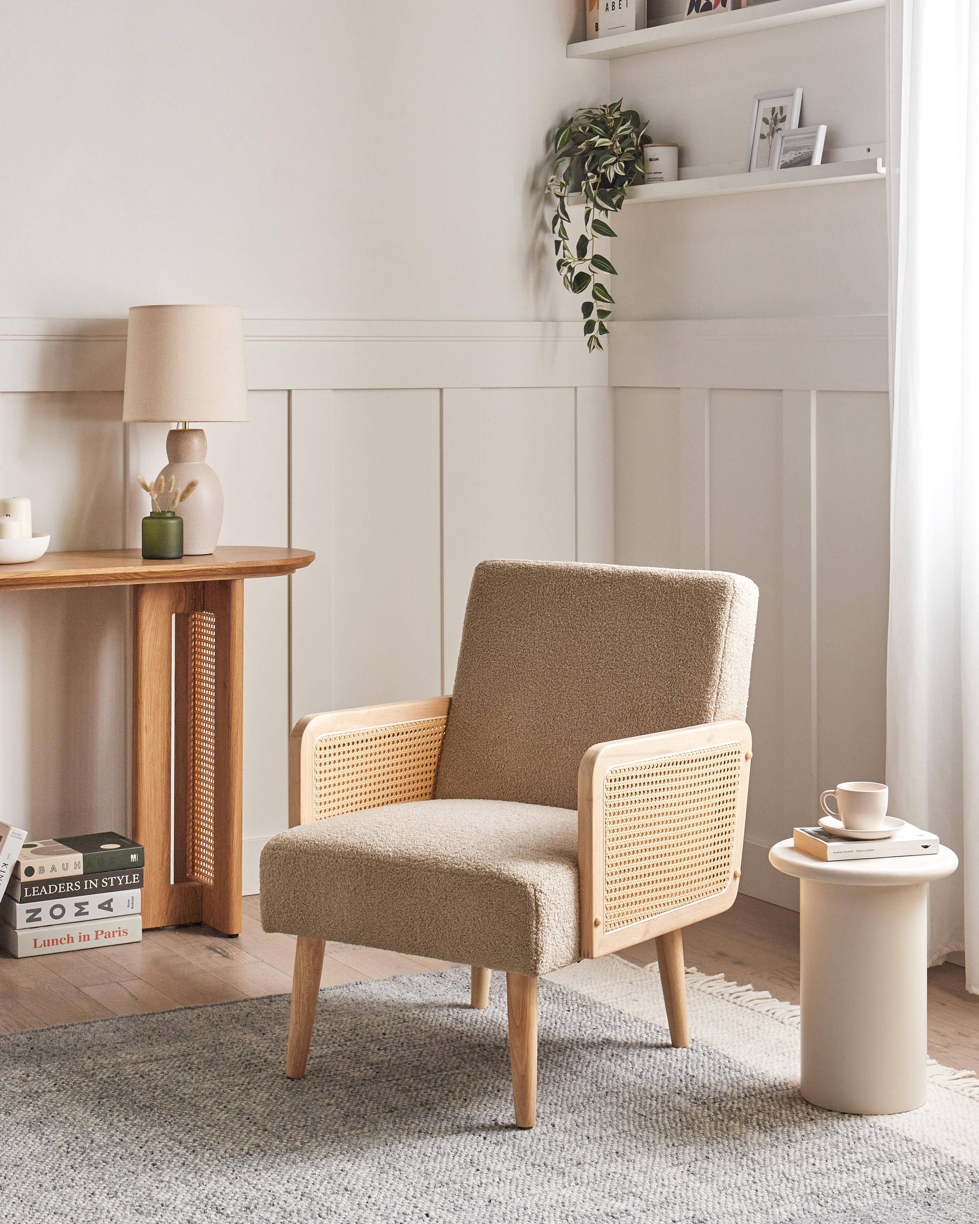 Armchair HOJBY Boucle Sand Beige