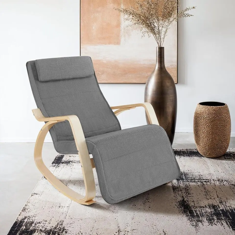 tectake Schommelstoel Onda, Lichtgrijs