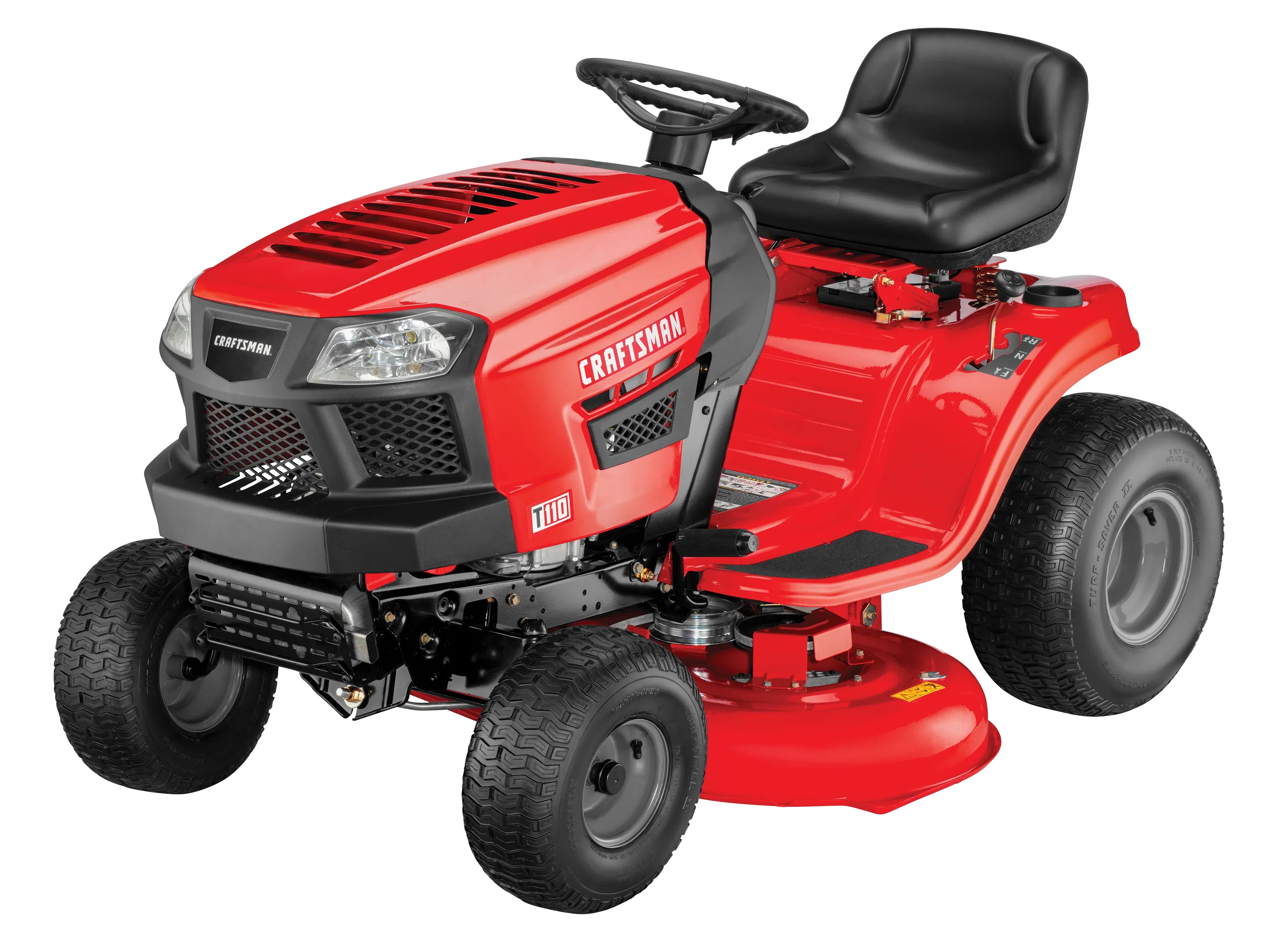 Craftsman T110 42-in Riding Lawn Mower 17.5 HP Briggs & Stratton Engine 7-Speed Transmission Model 13AN77XS093