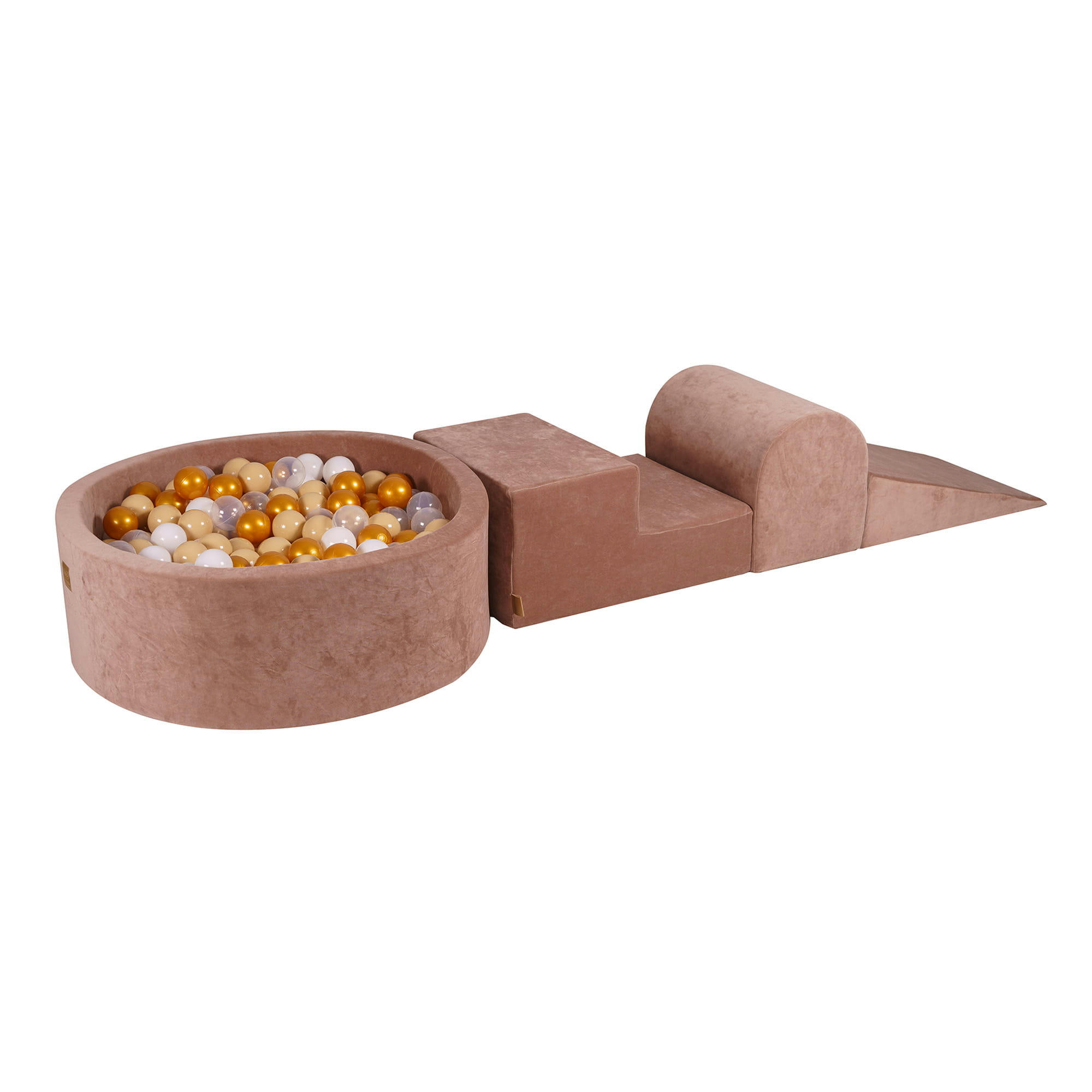 - Aire de jeu mousse, piscine à balles Doré/Beige/Blanc/Transparent W90