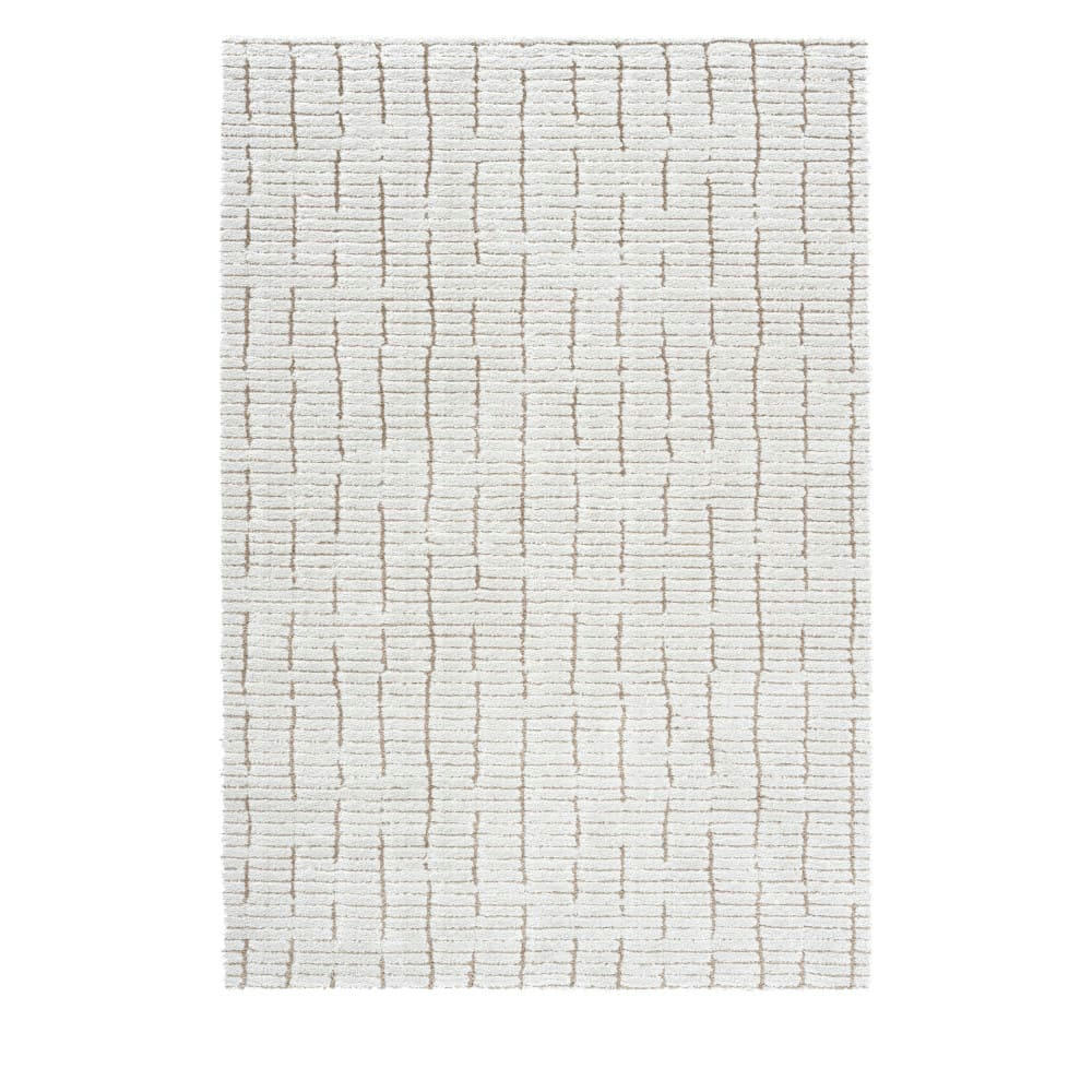 ADÉLAÏDE II - Tapis contemporain ecru et marron 160x230 cm