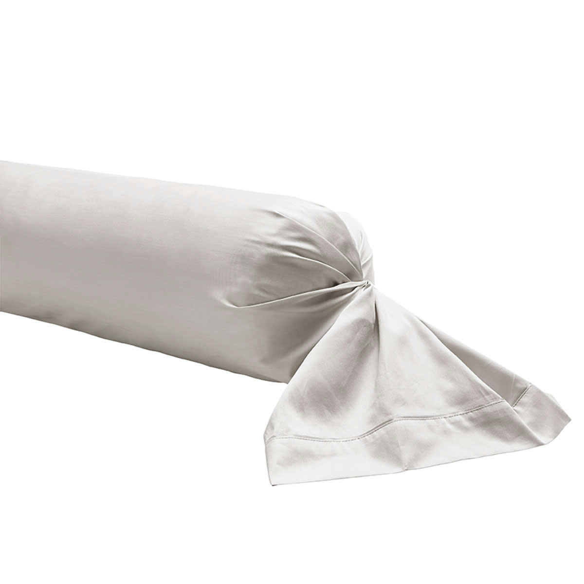 TEOPHILE - Taie de traversin en satin de coton nacre 43x230