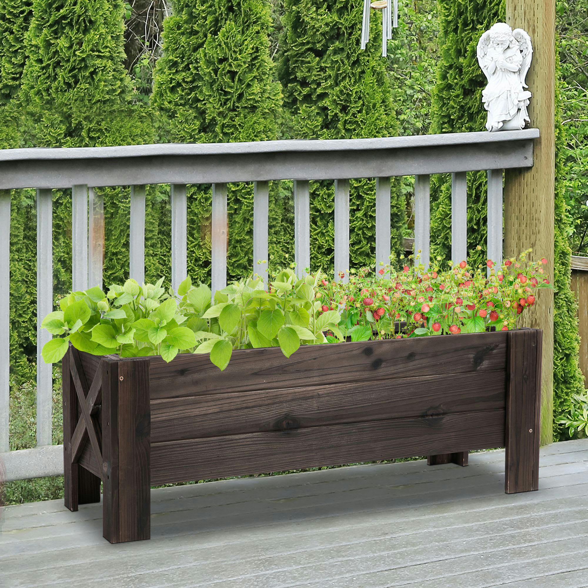 - Jardinière sur pieds inserts d'irrigation bois sapin traité