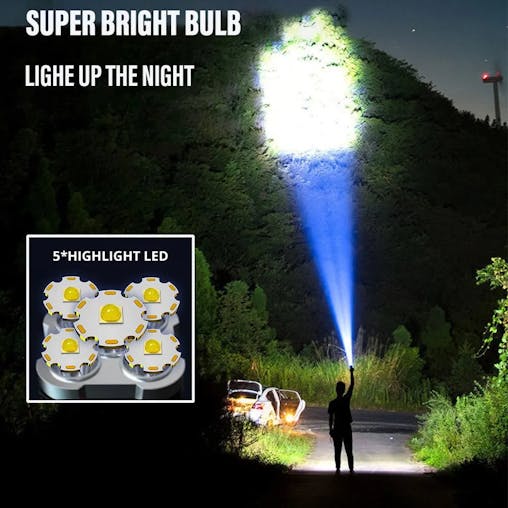 NNEOBA High Power Rechargeable LED Camping Flashlight
