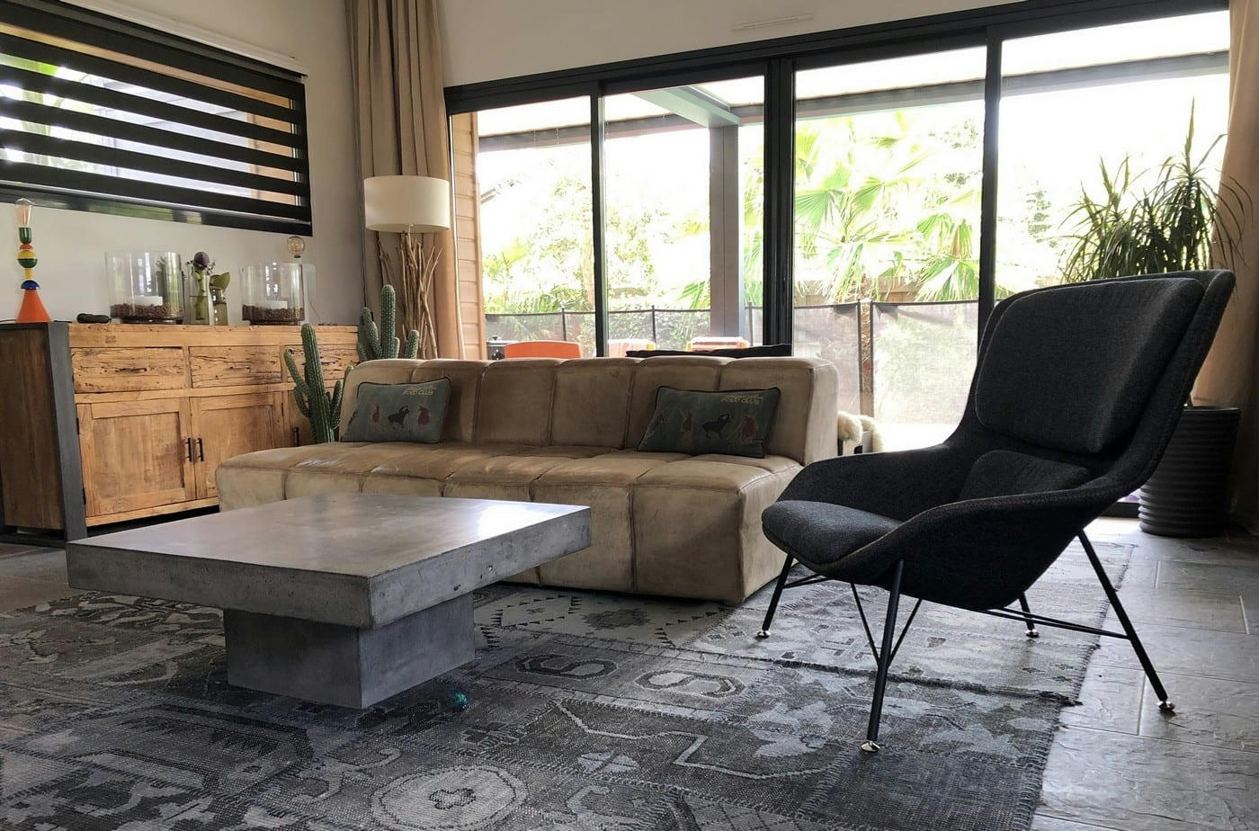 ROCKWELL - Fauteuil design en tissu gris