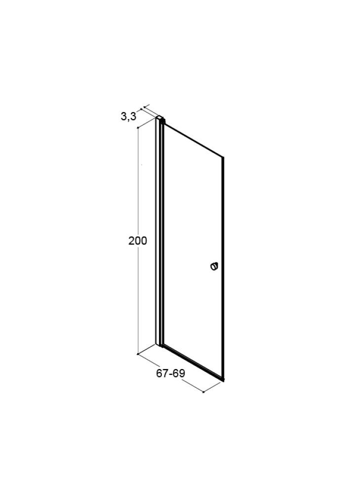 DUSJDØR SCANBAD FLEXI A70 KLART GLASS 70CM SVART
