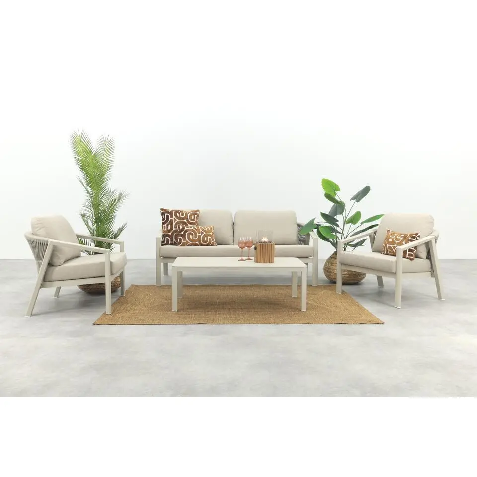 VDG Ivola stoel-bank loungeset (4-delig) - Rope/Zand