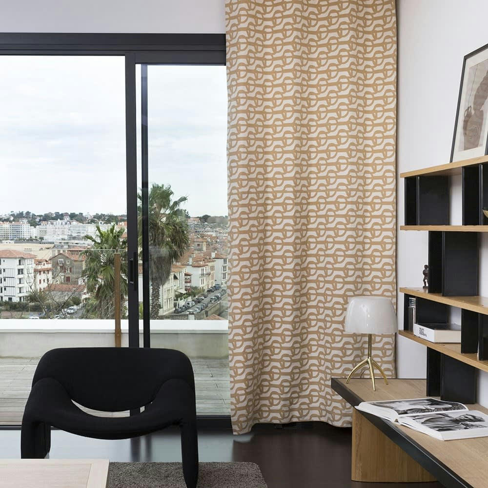 AMARRA - Rideau coton Beige 150x250 cm