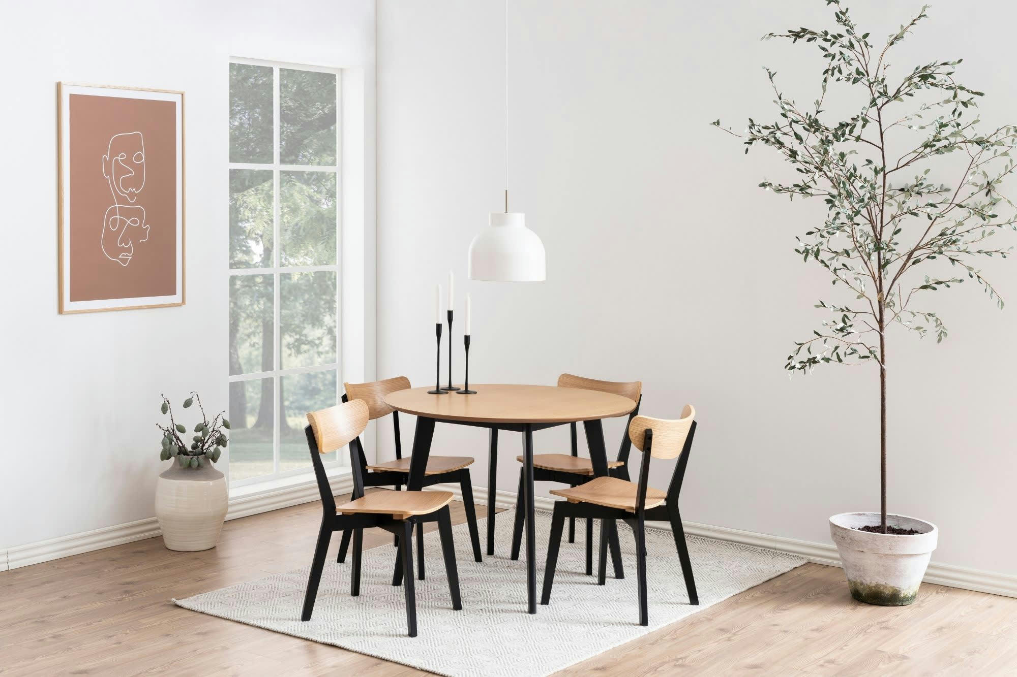 LETA - Lot de 2 chaise scandinave en bois