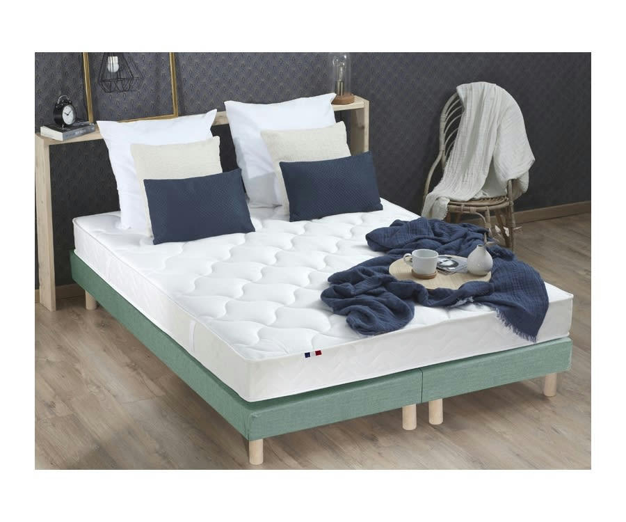 ENSEMBLE ALTO - Ensemble matelas mousse ferme sommier vert 160x200