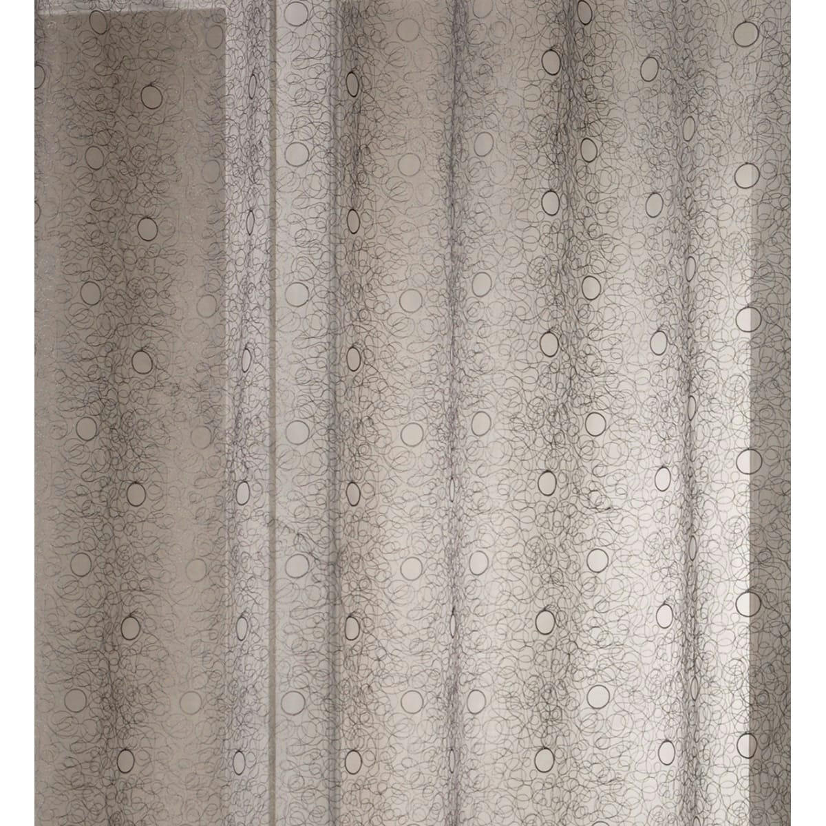 - Voilage organza gribouillis et bulles brodée gris clair 140x240 cm