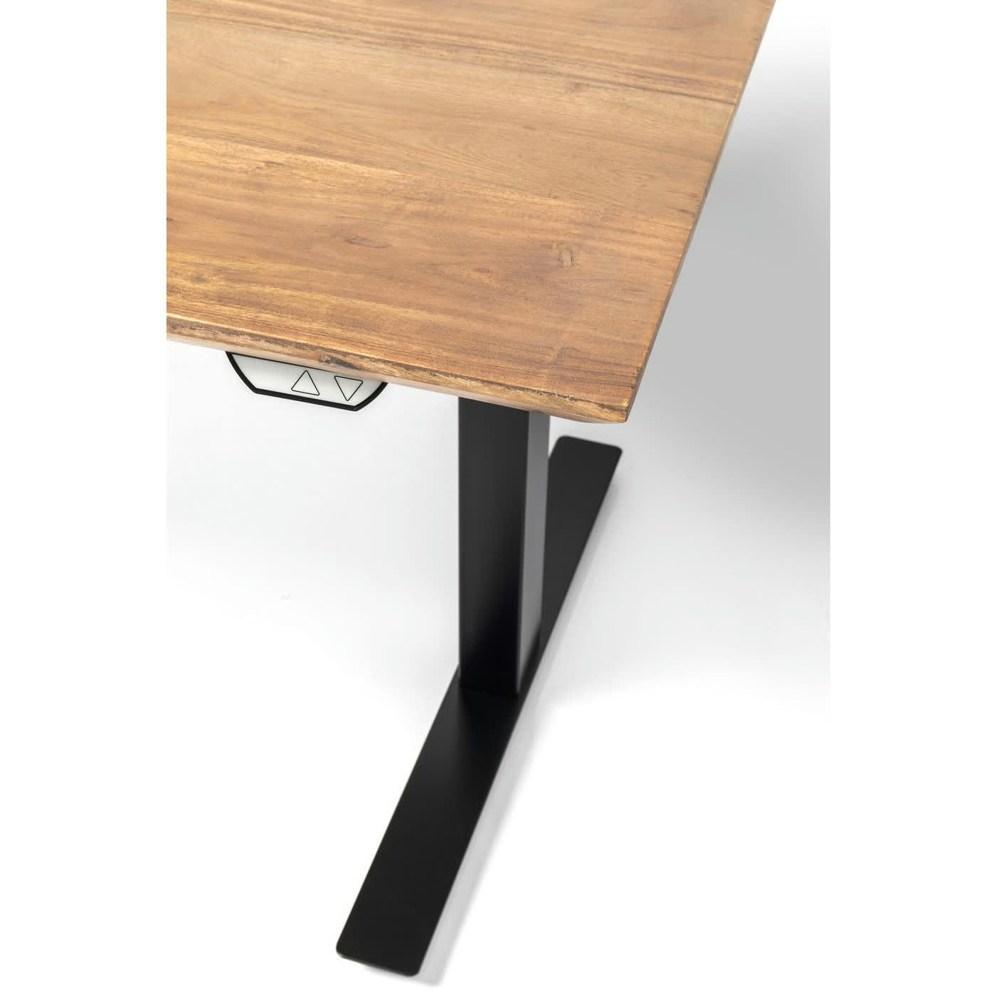 SMART - Bureau réglable assis-debout en acacia et acier noir L160