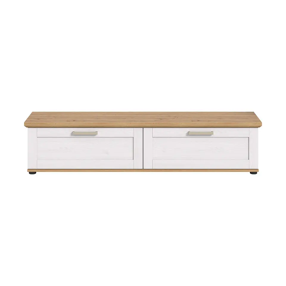 Hioshop Verona dressoir 2 klepdeuren wit- eik decor