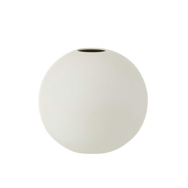 - Vase boule en céramique blanc mat D18cm