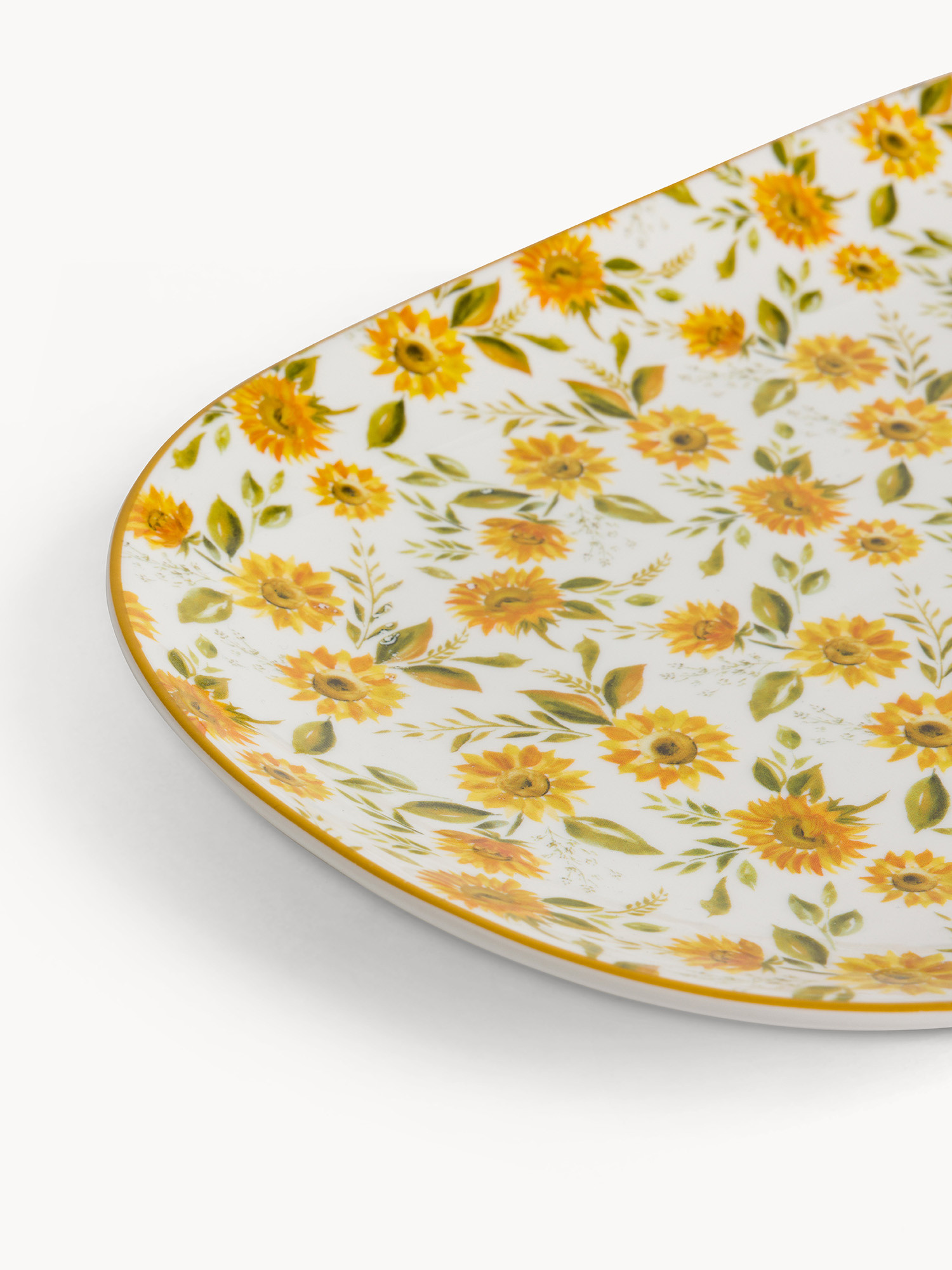 Piatto ovale new bone china motivo girasoli