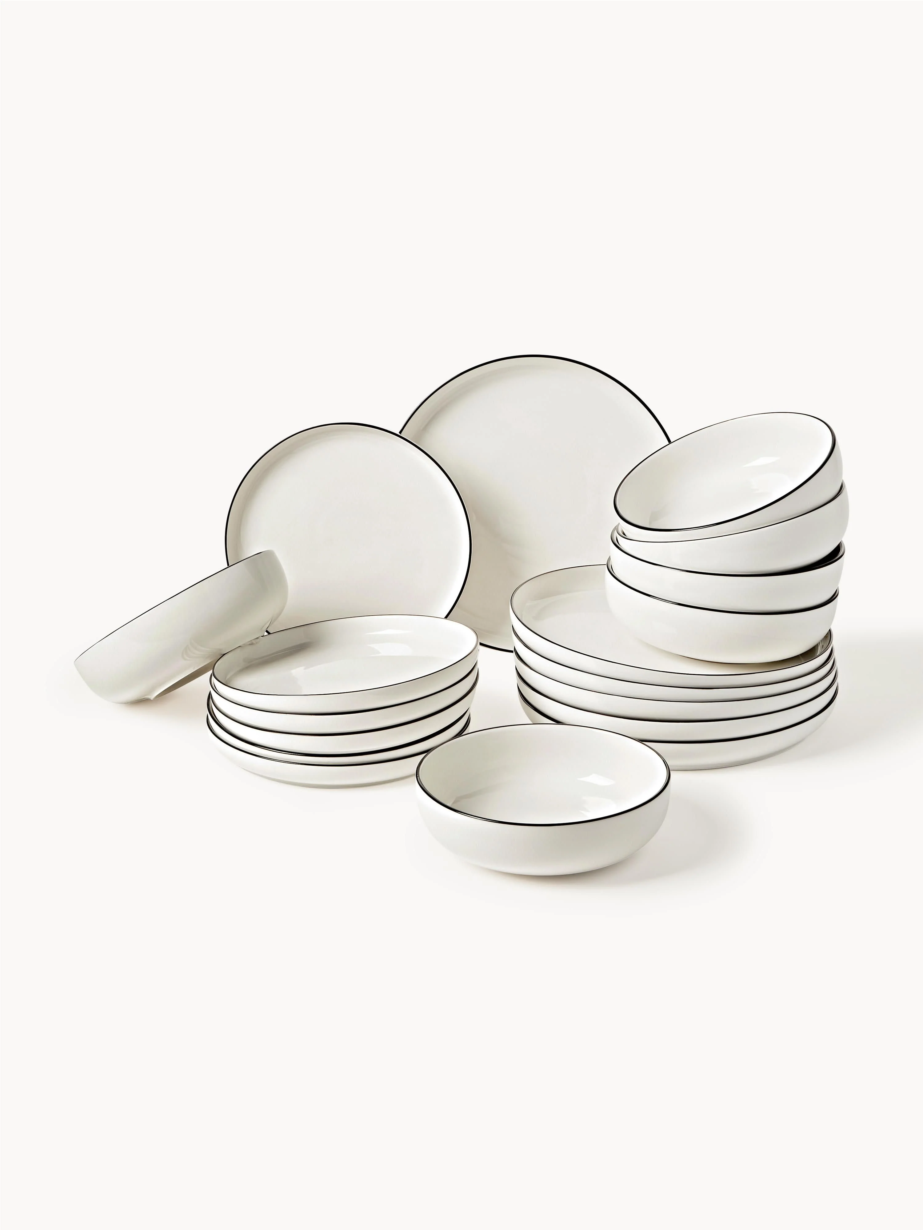 Porzellan-Geschirr-Set Facile, 6 Personen, 18er-Set