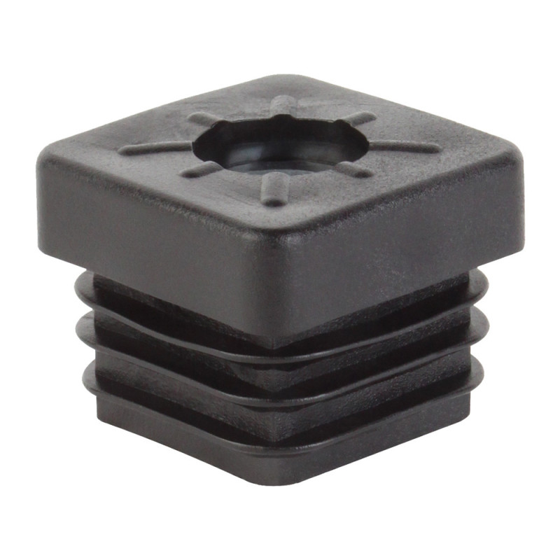 Bouchon fileté en PVC pour tube carré noir 20 x 20 mm 4 pièces ALBERTS