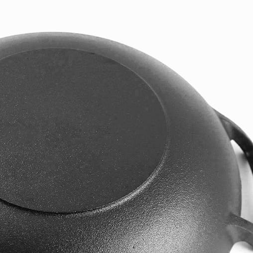 SOGA 32cm Commercial Cast Iron Wok FryPan Fry Pan with Double Handle