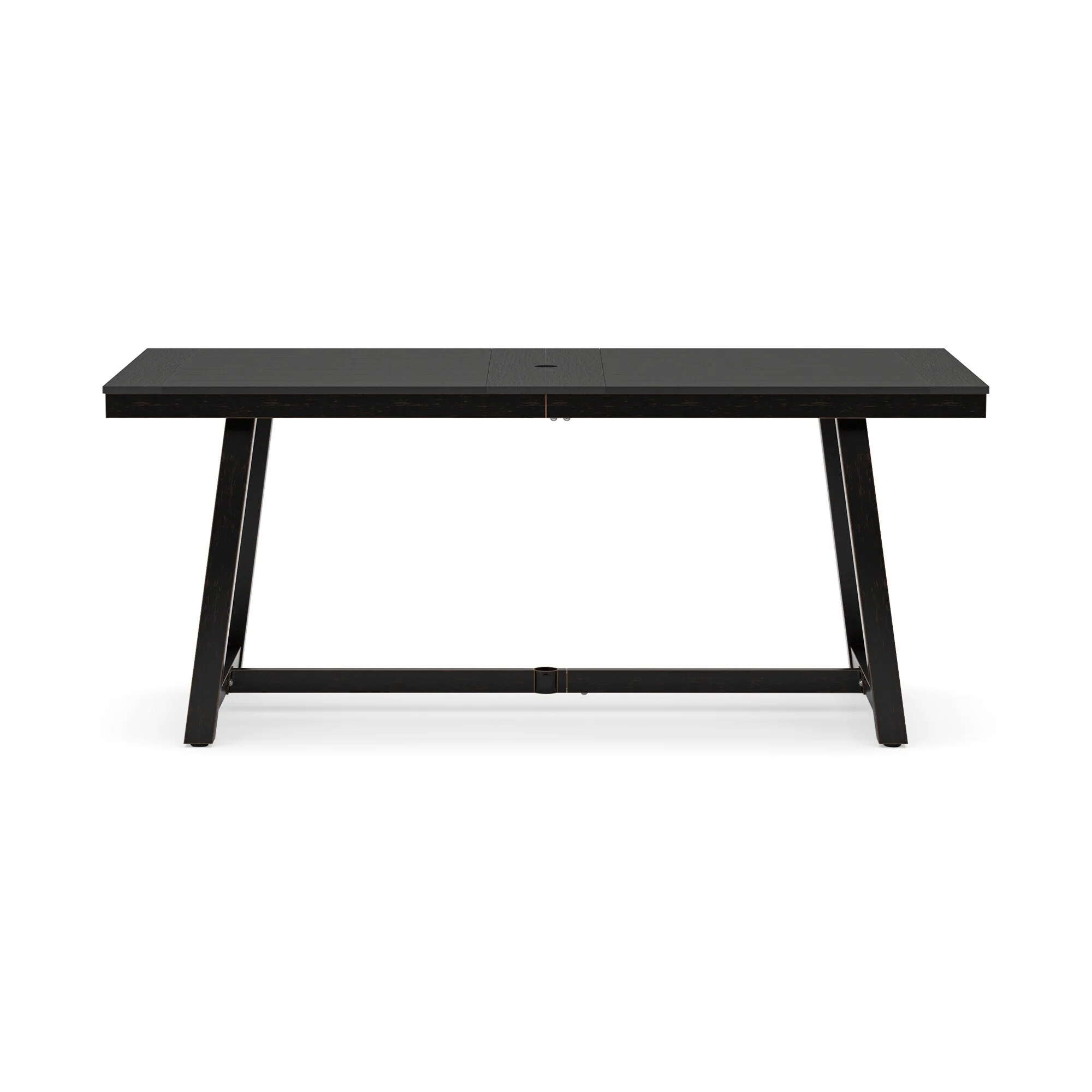 An Outdoor Dining Table Made Of Aluminum Alloy And HDPS With a 1.96-inch Umbrella Hole - 35.5 W x 70 L x 29.5 H