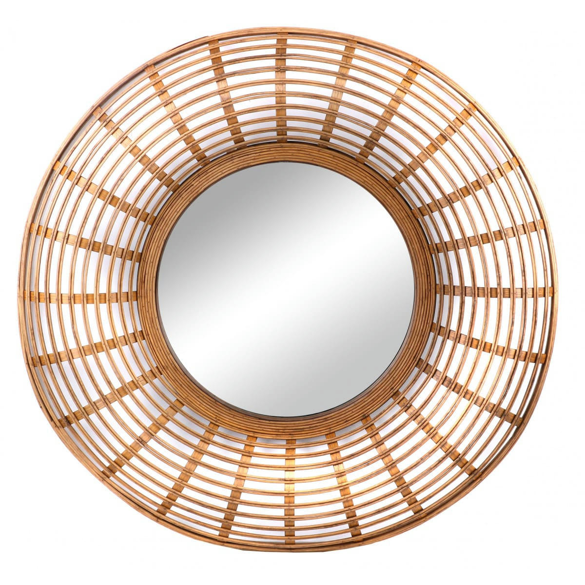 - Miroir mural rond en rotin D80cm