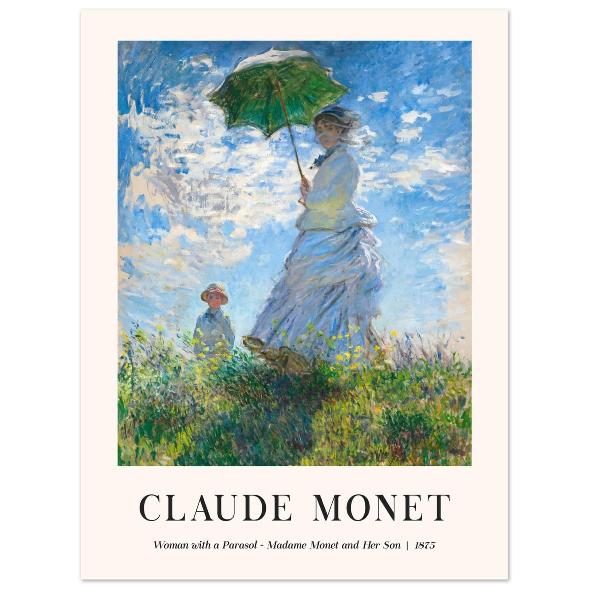 Artfulprints Poster Claude Monet - Women with a parasol  - 30x40 cm - Blauw