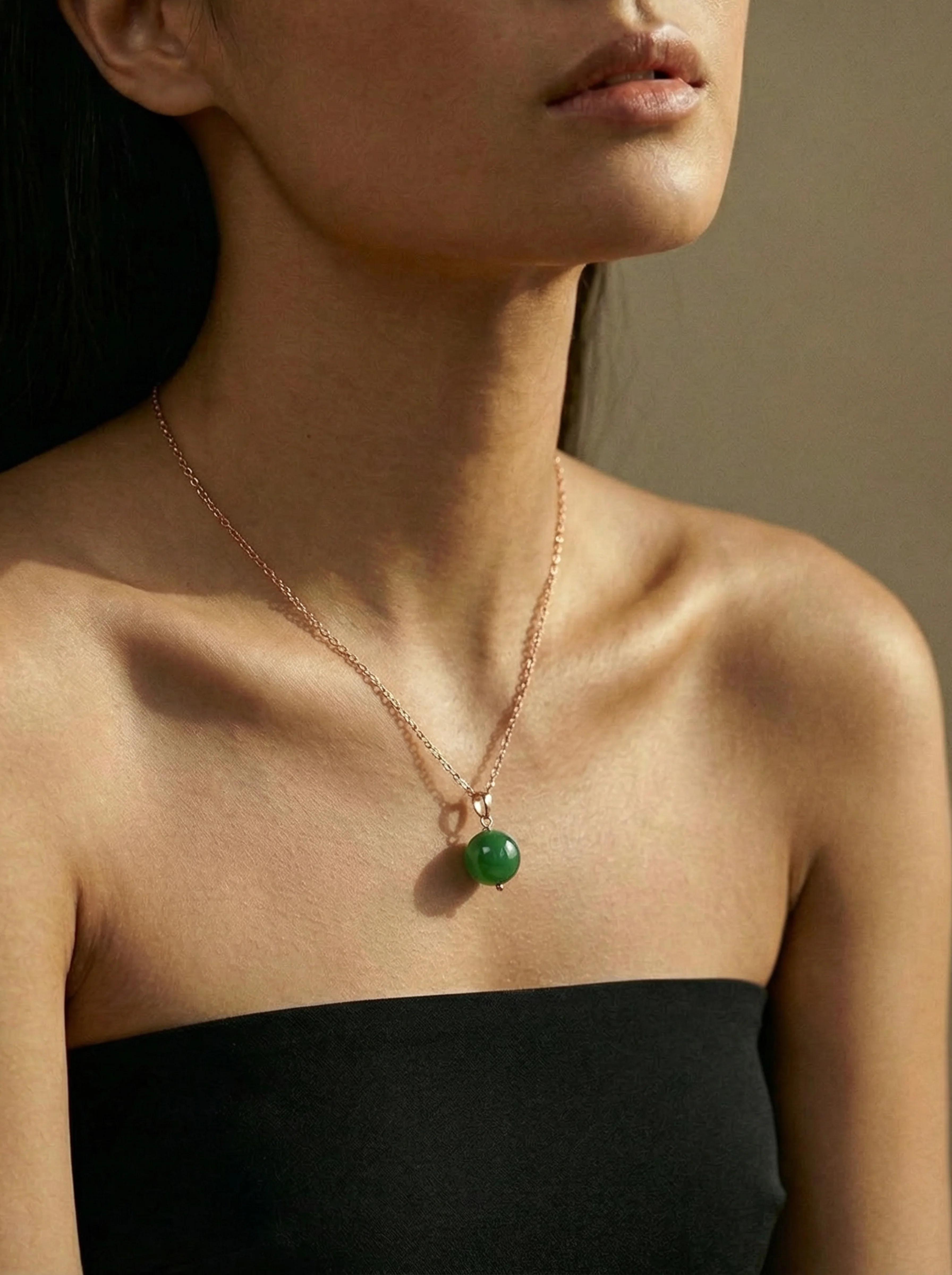 Greene — Green Jade Pendant Necklace