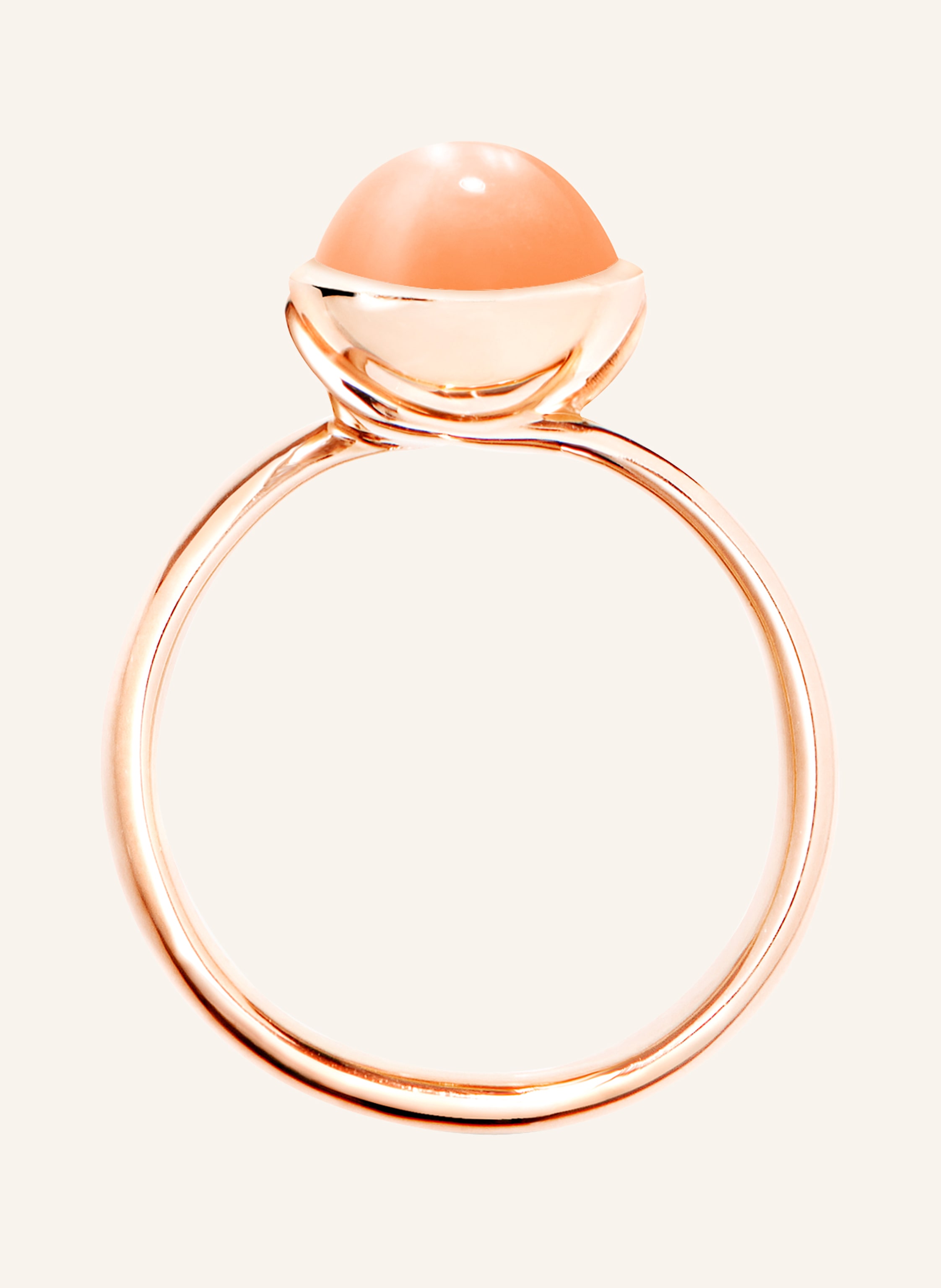 TAMARA COMOLLI Ring RING BOUTON SMALL MOONSTONE ORANGE aus 18K Roségold mit oranger Mondstein
