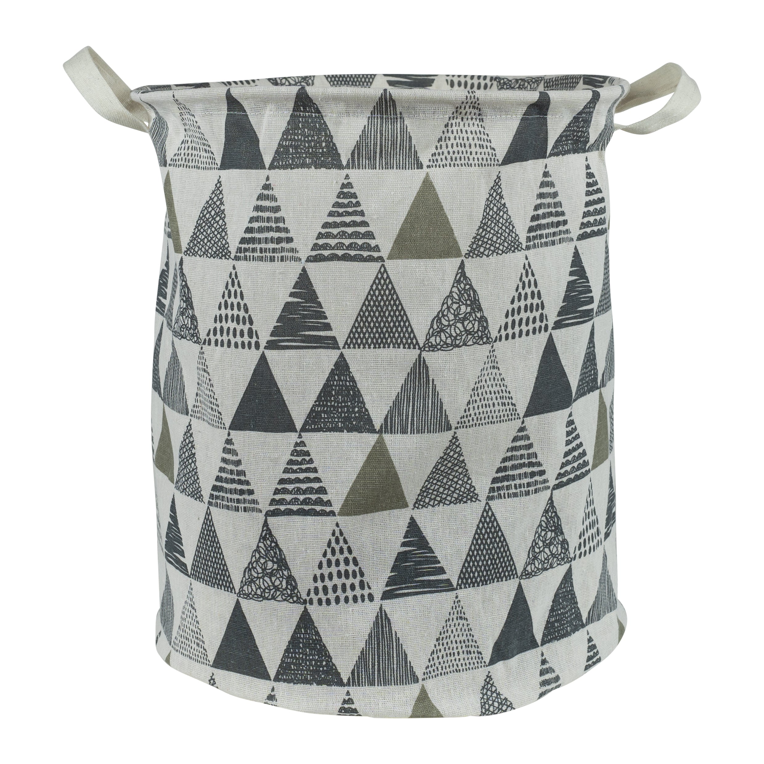 QUVIO Wasmand met driehoeken - Beige   grijs