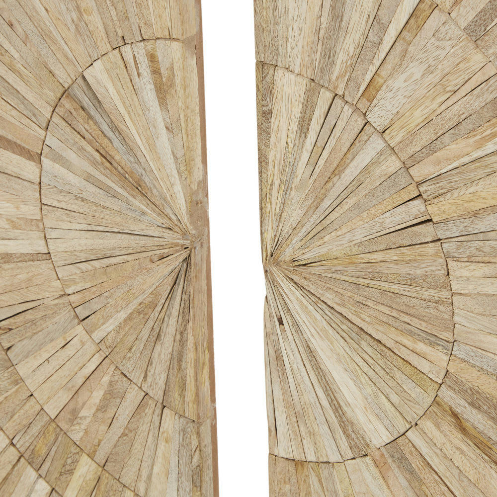 ADAMA - Diptyque en bois de manguier gravé beige 100x100