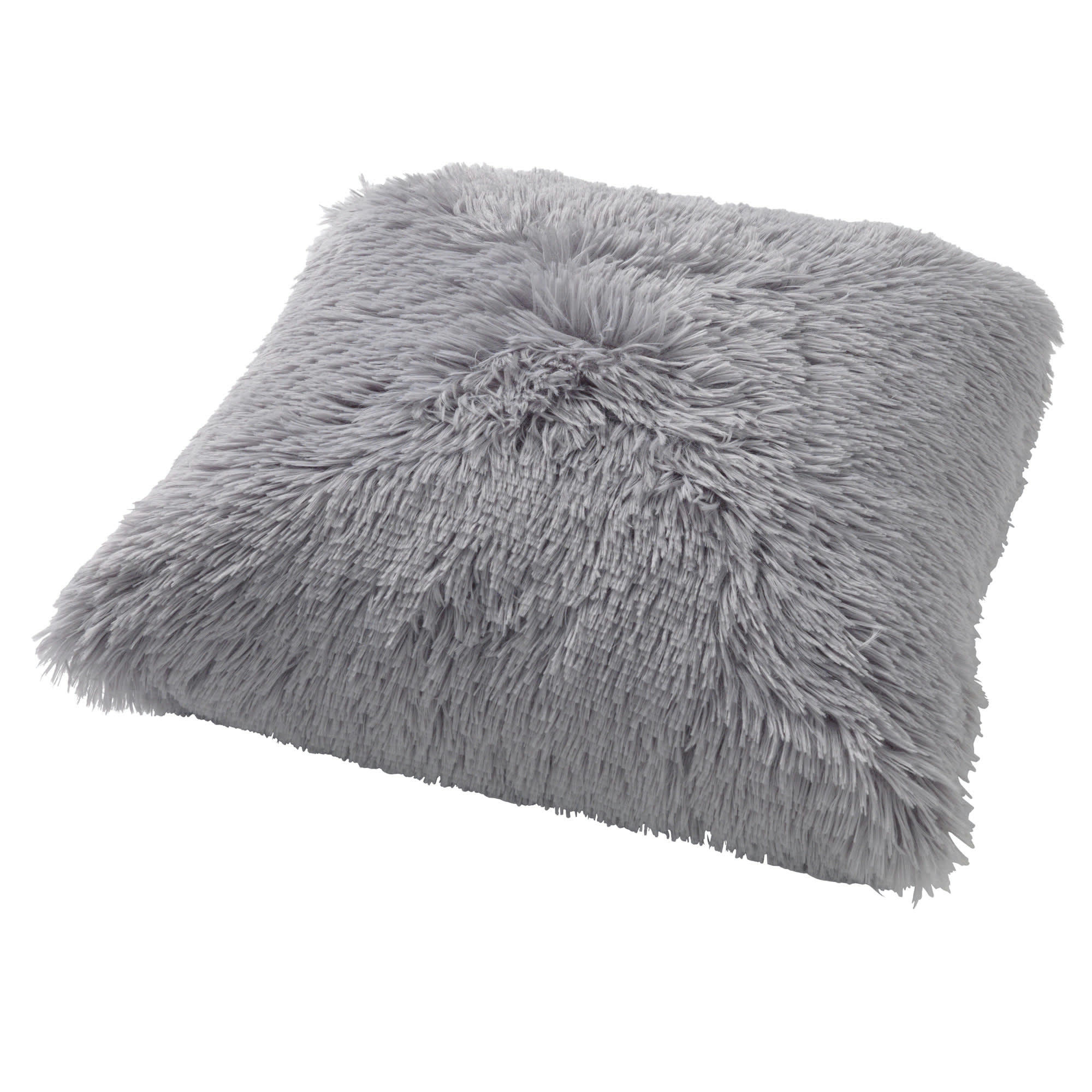- Housse de coussin gris fausse fourrure-60x60 cm uni