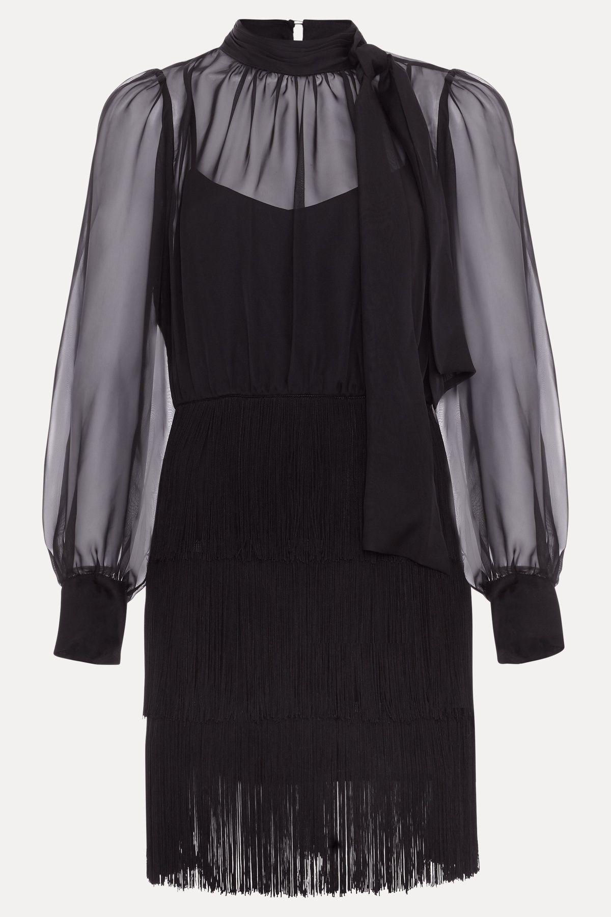 Phase Eight Felicity Long Sleeve Fringe Skirt Dress