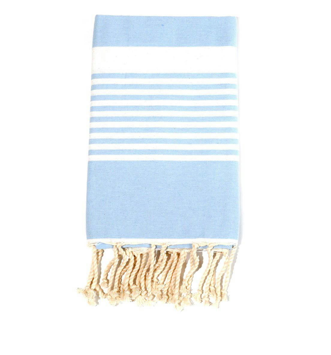 - Fouta en coton 100x200cm bleu ciel