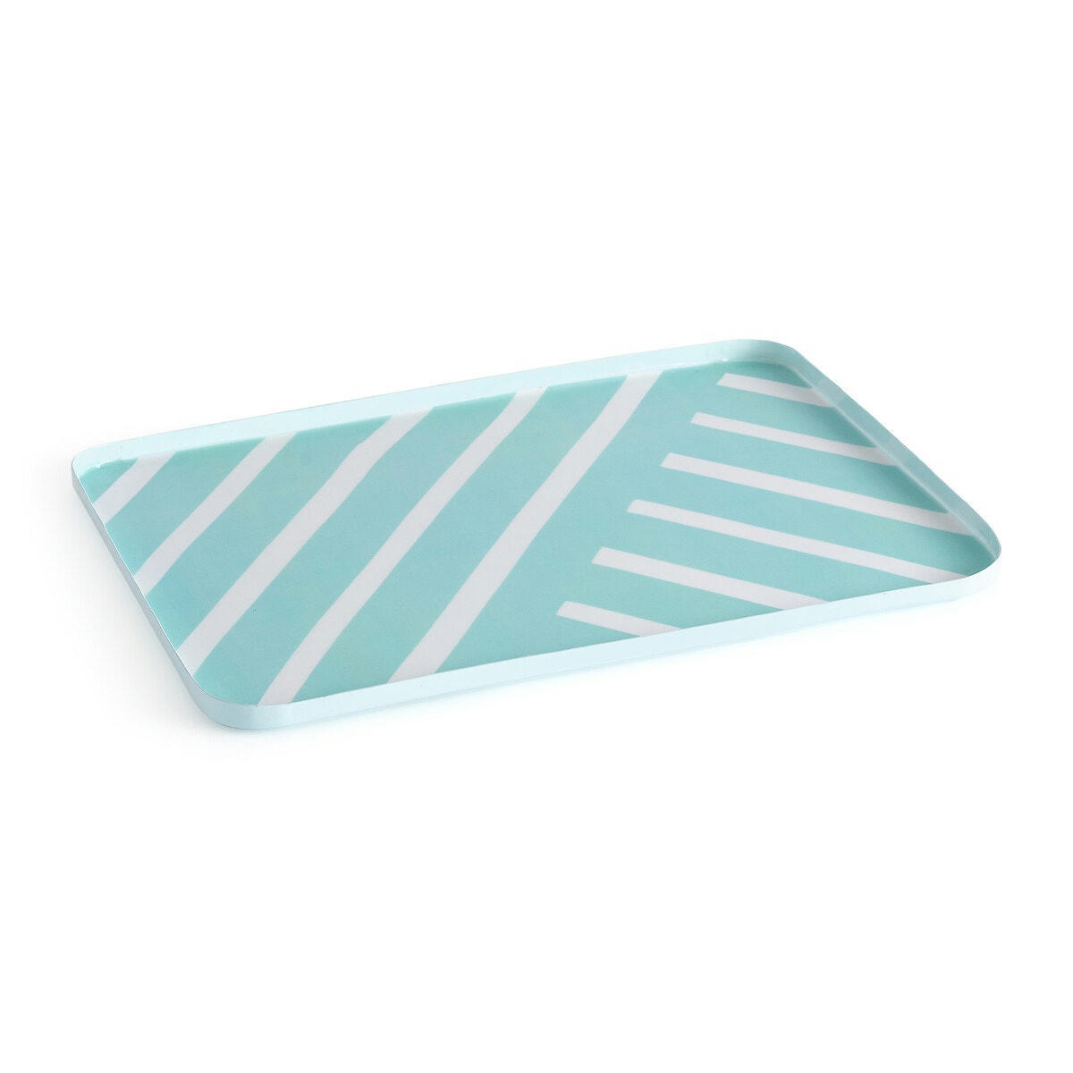 Plateau rectangulaire métal acier motif graphique&