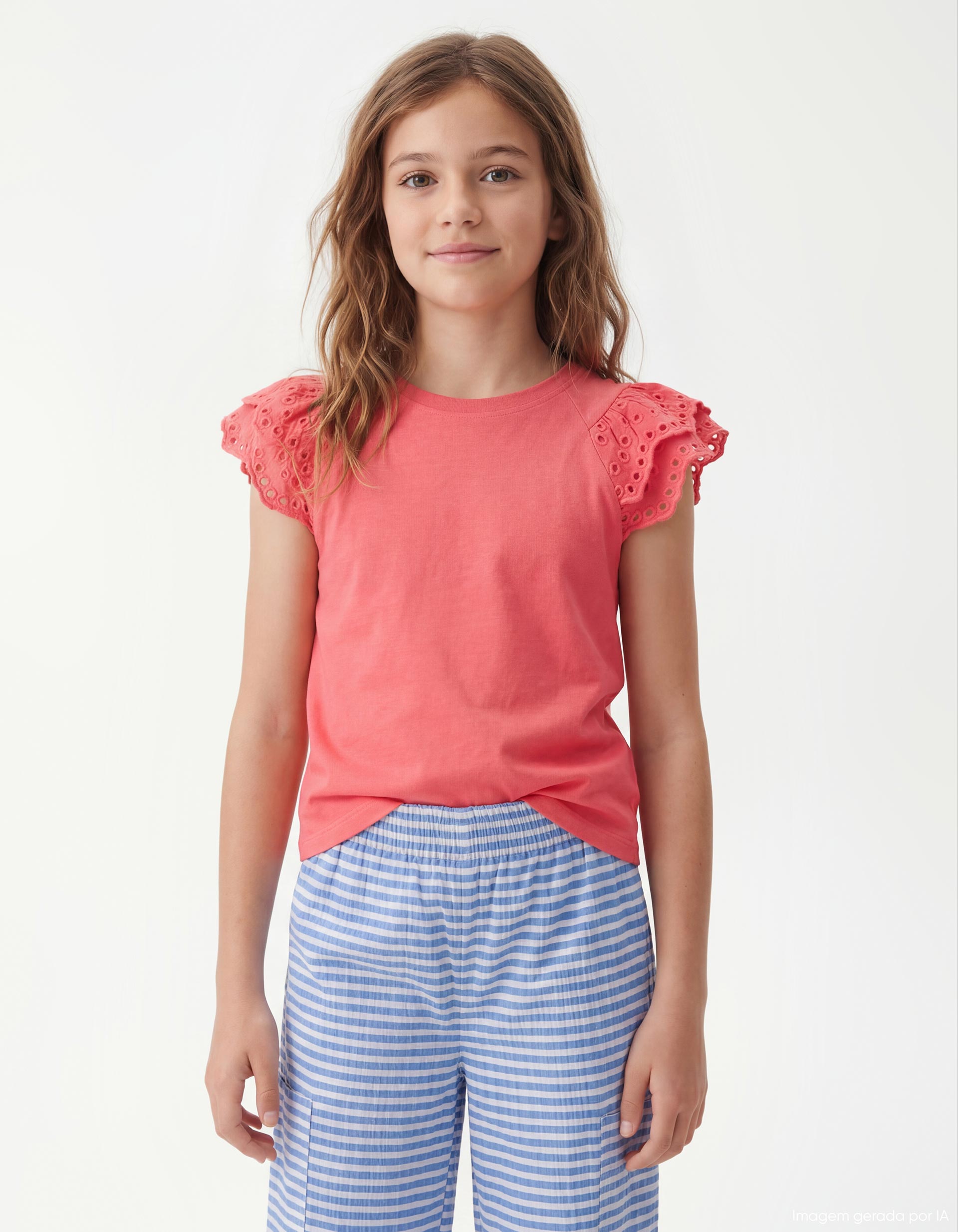 T-shirt, Menina, Rosa Escuro