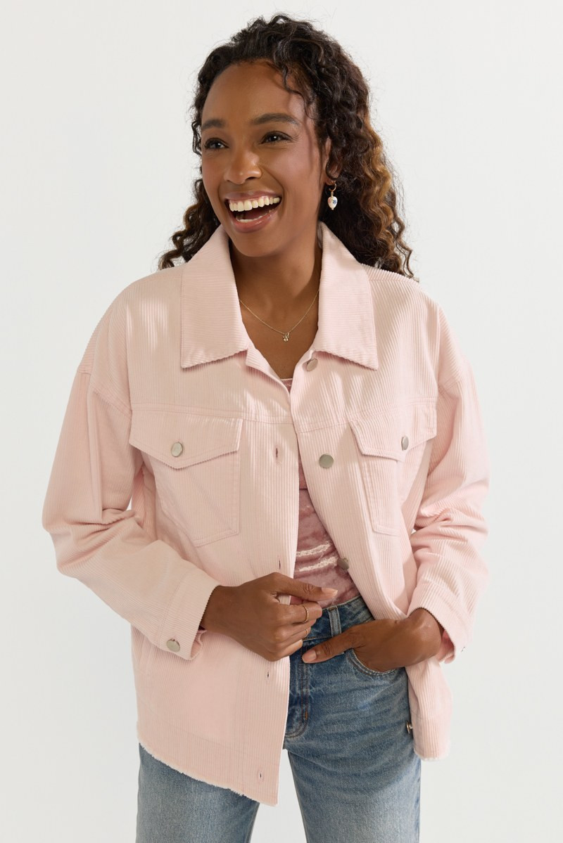 Serena Oversized Corduroy Button Up Shacket