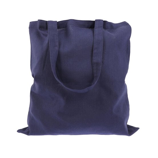 Navy Blue Cotton Tote Shopping Bag 40cm x 38cm