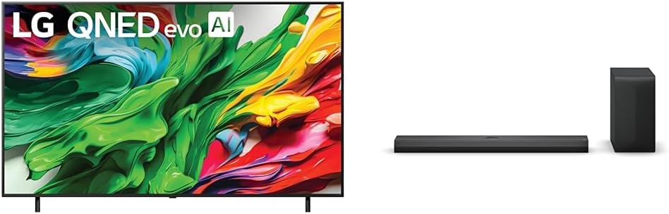 LG 75 QNED 85A 4K Smart TV & S70TY 3.1.1-Channel Soundbar  Dolby Atmos  Wow Orchestra  Rear Speaker Ready  Wireless Subwoofer