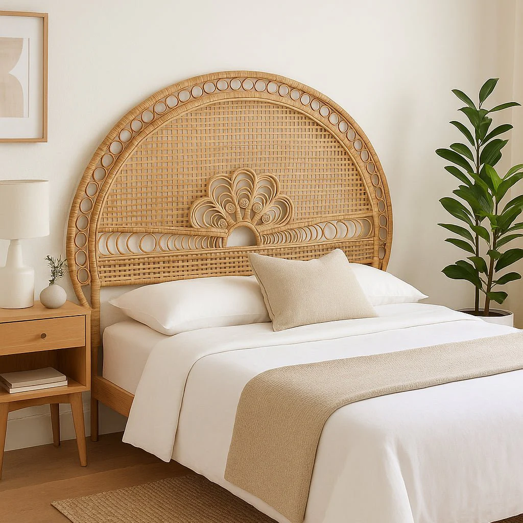 Cabeceira Cama Ornamentada Rattan 175x3x130 SERENA