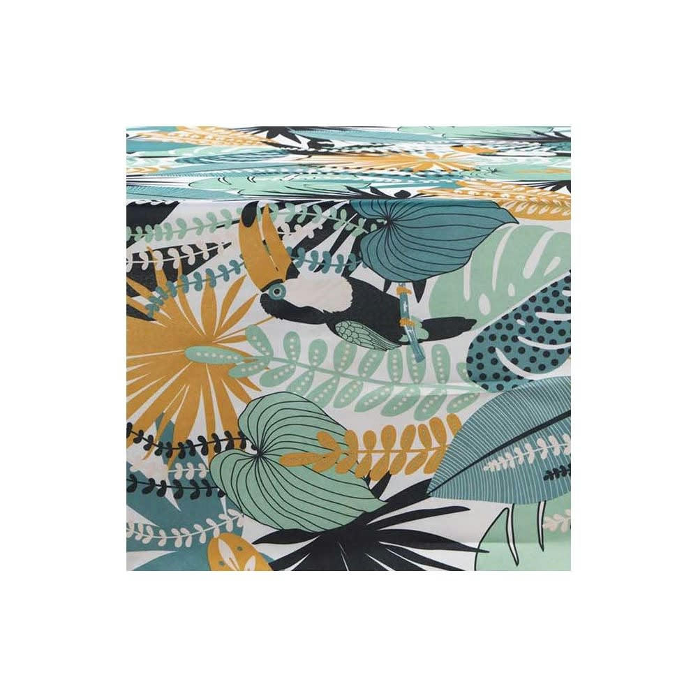 BRAZILIA - Nappe antitache rectangulaire menthe et blanc 150x240cm