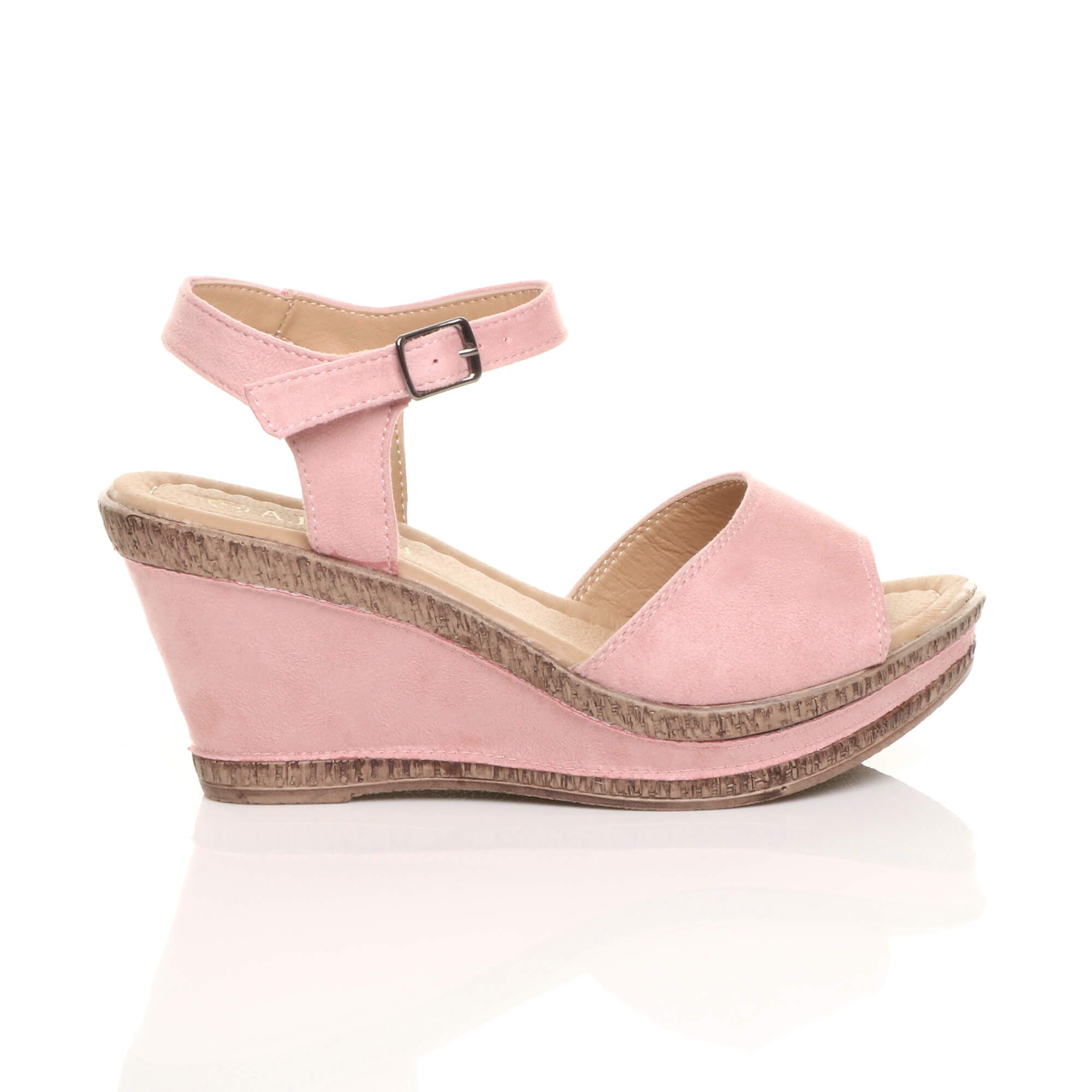 AJVANI High Wedge Heel Ankle Strap Cork Sandals