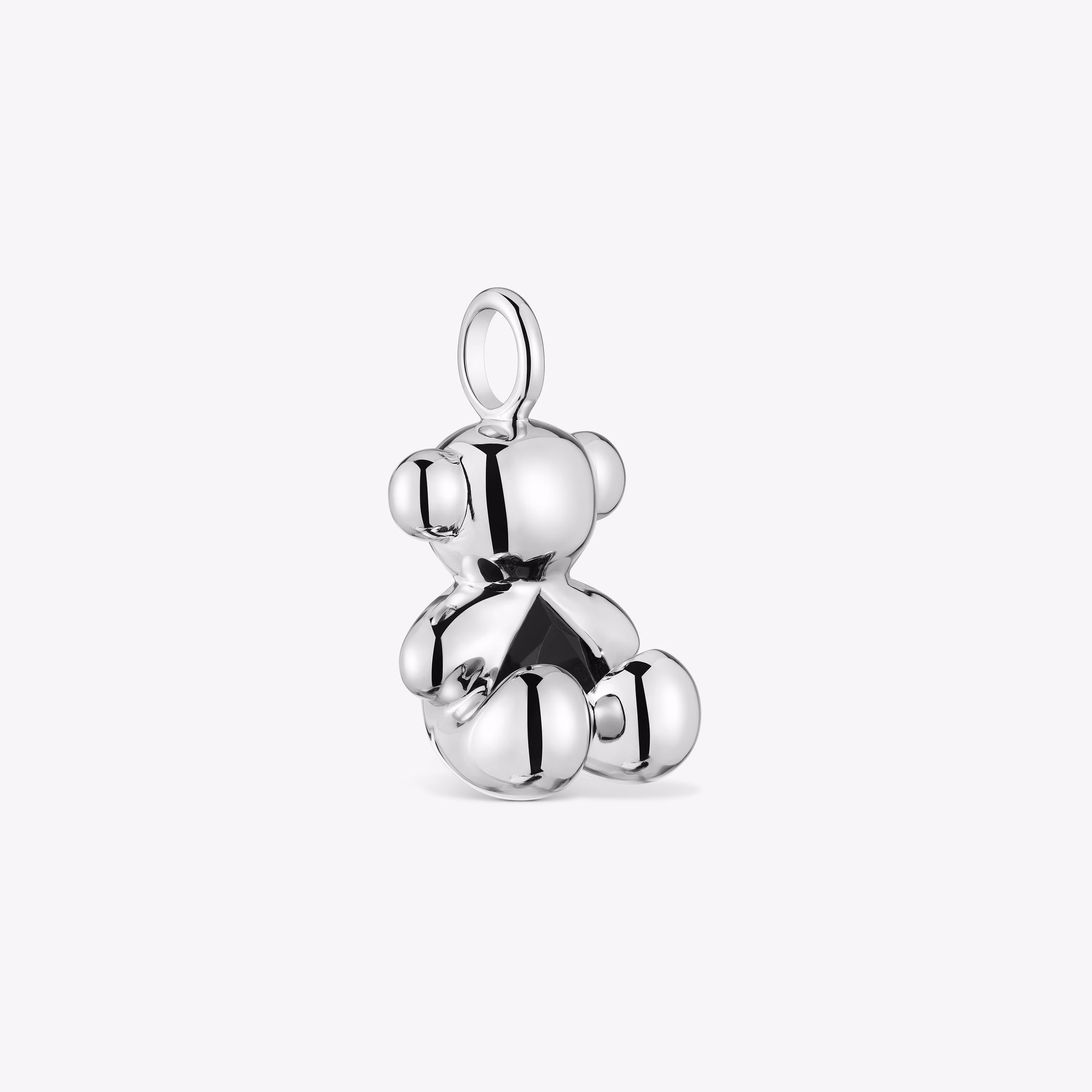 Colgante oso mediano de plata y ónix Bold Bear