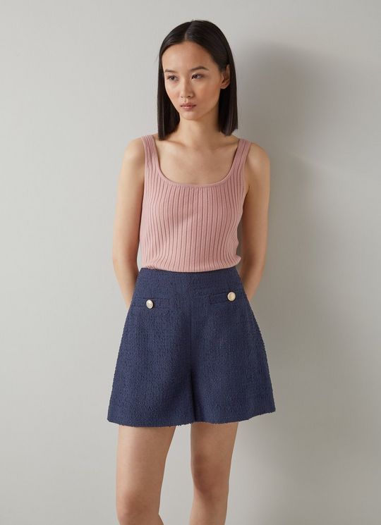 Morten Navy Tweed Shorts