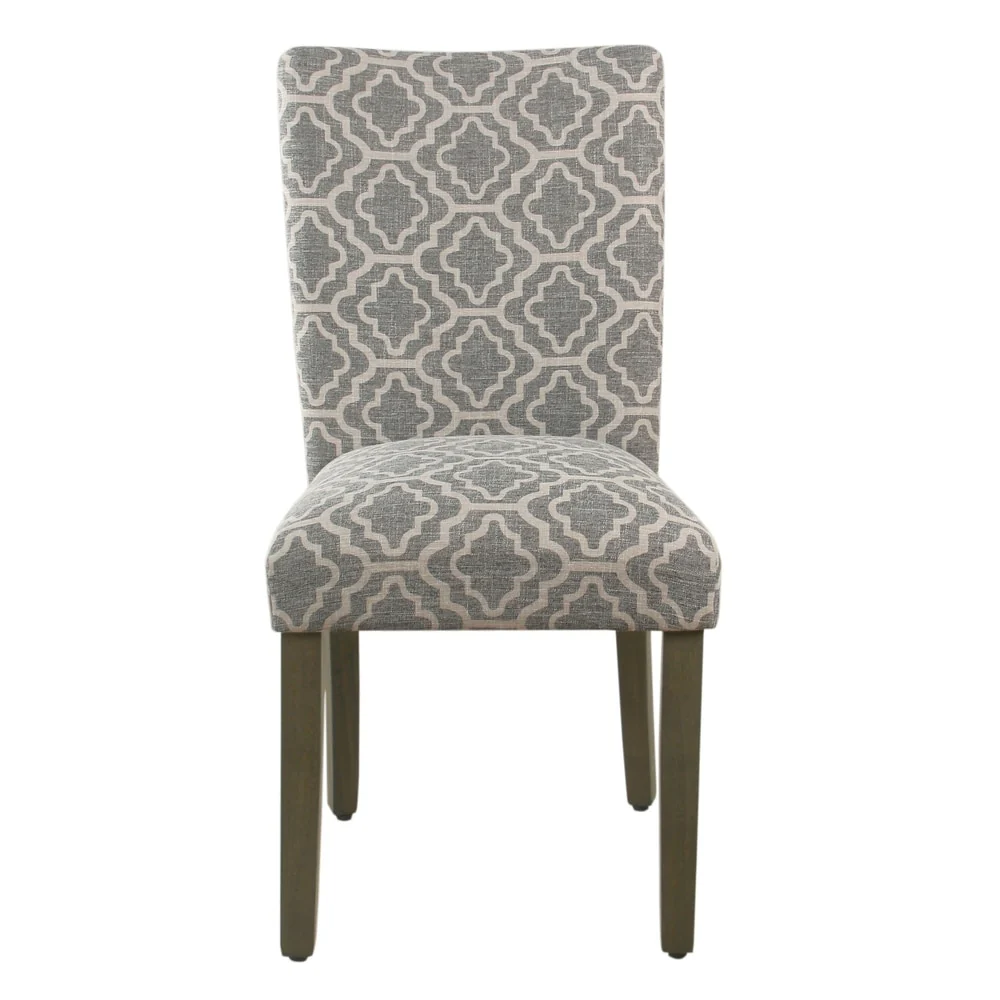 HomePop Parsons Ash Grey Geometric Dining Chair (Set of 2)