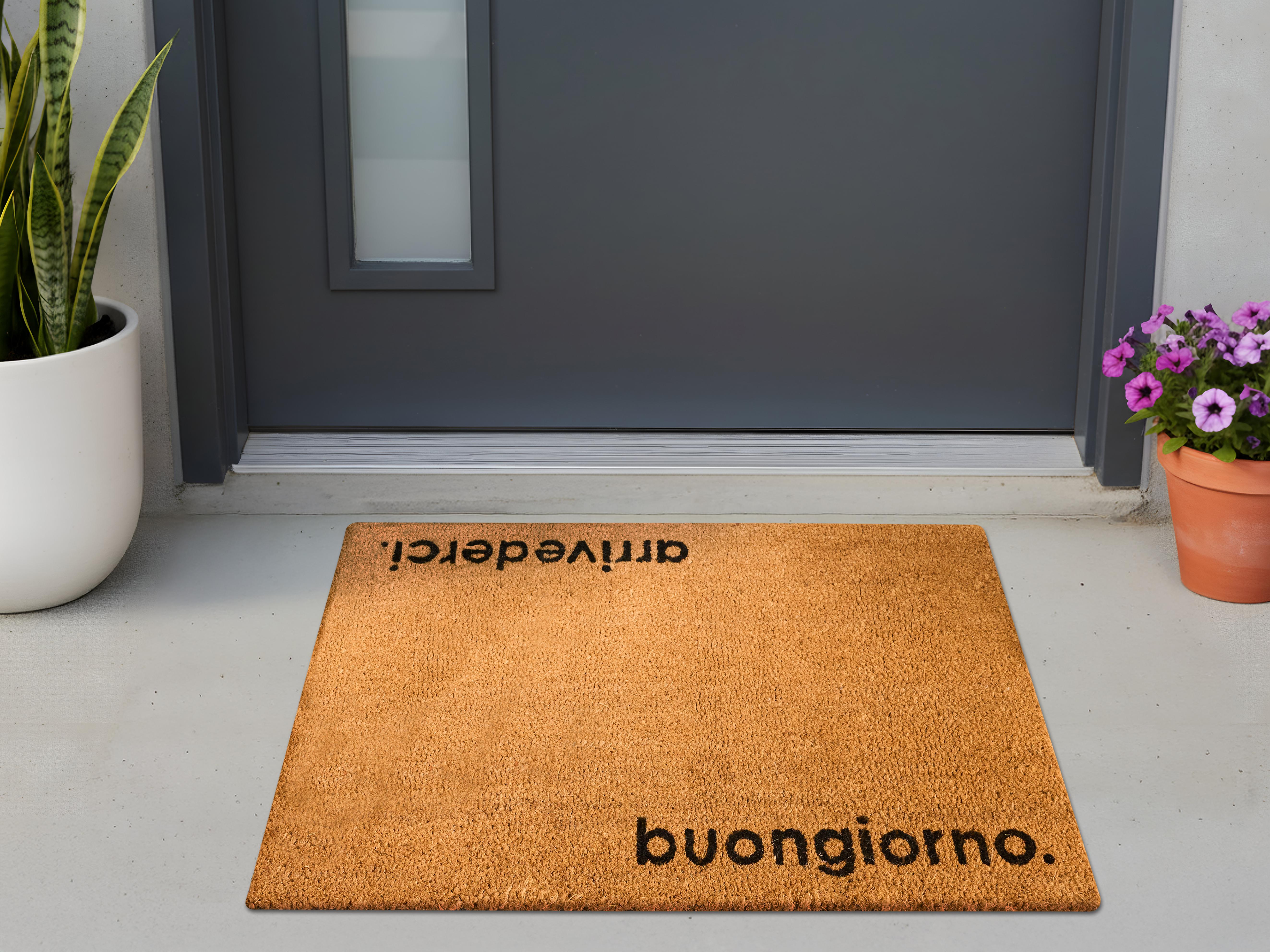 Doormat LABO Natural 60 x 90 cm Text Coir